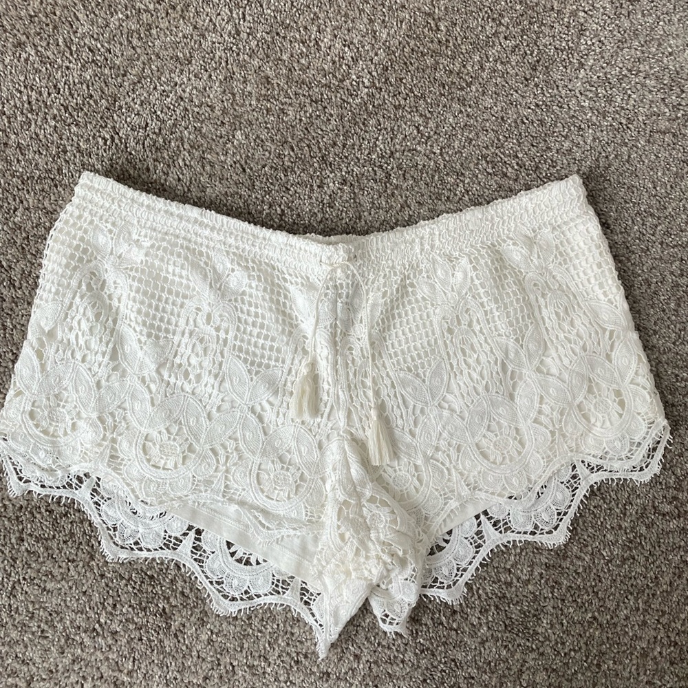 White crochet Women's Shorts